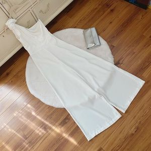 Sugarlips One Shoulder Wide Legs White Jumpsuit